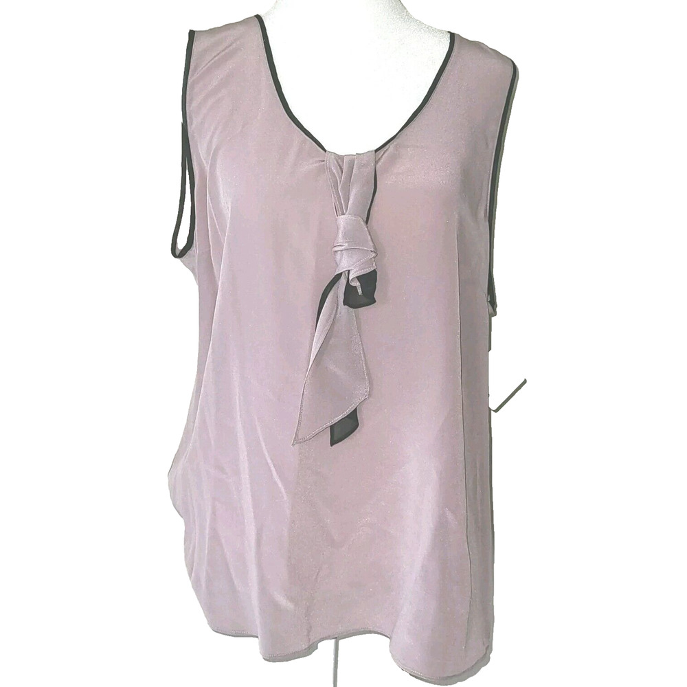Halogen Size XL Sleeveless Top With Knot‎ Tie Zipper Back/side NWT 100% Silk NWT